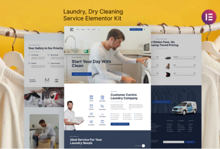 Wash & Rinse – Laundry & Dry Cleaning Service Elementor Template Kit