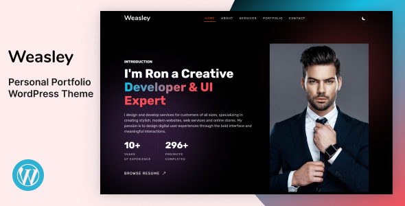 Weasley - Personal Portfolio WordPress Theme Weasley - Personal Portfolio WordPress Theme