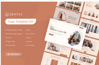 Zentia Yoga Teacher & Studio Elementor Template Kit