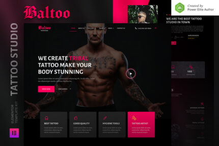 Baltoo – Tattoo Studio and Artist Elementor Template Kit