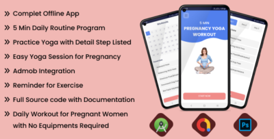 5 Min Pregnancy Yoga Workout - Android Full Application with Admob GDPR