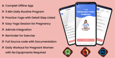 5 Min Pregnancy Yoga Workout – Android Full Application with Admob GDPR