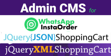 Admin CMS for WhatsApp Insta Order - jQuery JSON Store Shop - jQuery XML Store Shop