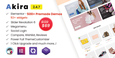 Akira Elementor - Multipurpose Prestashop 1.7 Prestashop 8 Theme