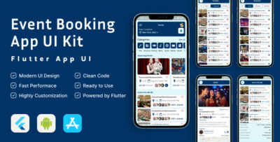 All Events Booking and Management Tickets Flutter App UI Template