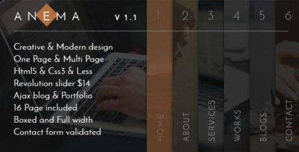 Anema - Creative OnePage & MultiPage Template