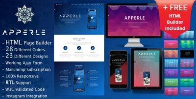 Apperle Responsive App Landing Page HTML template