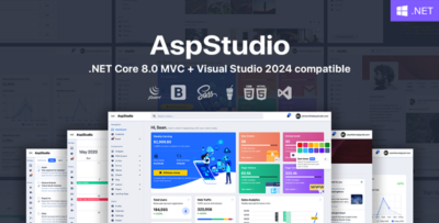 AspStudio - ASP.NET Core 8.0 MVC Bootstrap 5 Admin Template