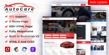 AutoCare Car Service Car Washing & Car Repair Bootstrap Website Template