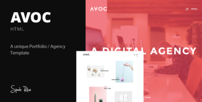 Avoc - Minimal Portfolio Agency Template