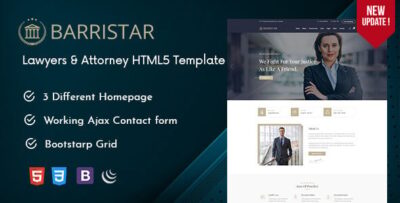 Barristar – Lawyers Attorneys and Law Firm HTML Template