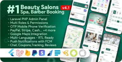 Beauty Salons, Spa, Massage, Barber Booking, Business Listing Multi