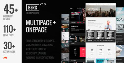 Berg - Multipurpose One Page & Multi Page Template