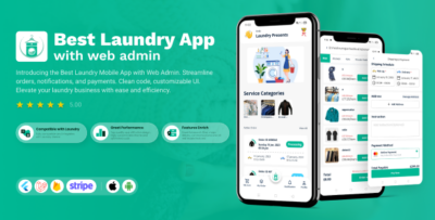 Best laundry app with Admin panel Laundry booking system Quick wash On-Demand Laundry