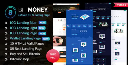 Bit Money - Bitcoin Cryptocurrency ICO Landing Page HTML Template