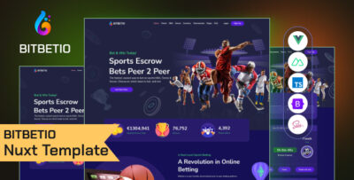 Bitbetio - Sports Betting Website Nuxt JS Template