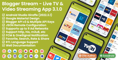 Blogger Stream - Live TV & Video Streaming App - Blogger API v3