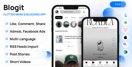 Blogit- Flutter Blog App and Website, News App with Laravel Admin Panel - Travel, News
