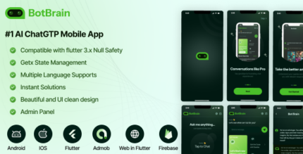 Botbrain – ChatGPT Flutter APP with InApp-purchase and admin panel