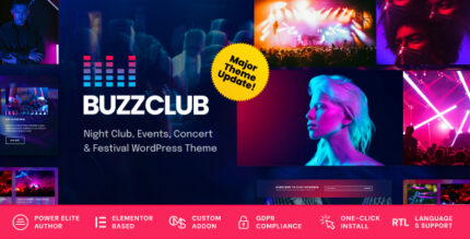 Buzz Club - Night Club, DJ & Music Festival Event WordPress Theme v2.0.0