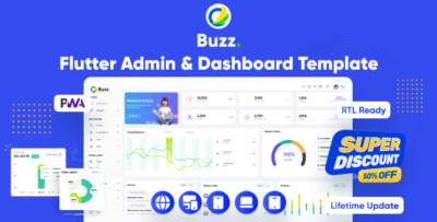 Buzz - Flutter Admin Panel Flutter PWA Flutter Admin Dashboard Template Flutter Web Responsive