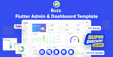 Buzz - Flutter Admin Panel Flutter PWA Flutter Admin Dashboard Template Flutter Web Responsive