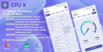CPU X - Info provider for CPU, Device, System, Live Battery, Sensor with Internet Speed meter