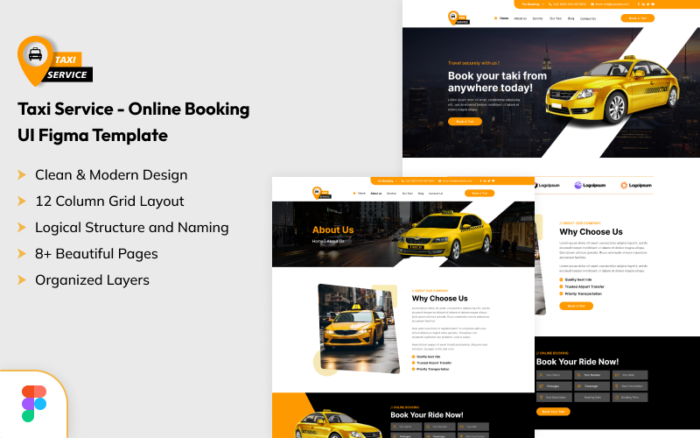 Cab Booking UI Package Delivery UI Complete Taxi Booking & Delivery Solution FIGMA Cab Book