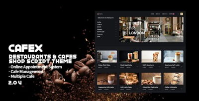 Cafex - Restaurants & Cafes Shop Script Theme