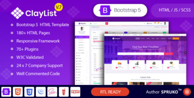 Claylist - Bootstrap Responsive Classifieds, Directory, Multipurpose Listing HTML Template