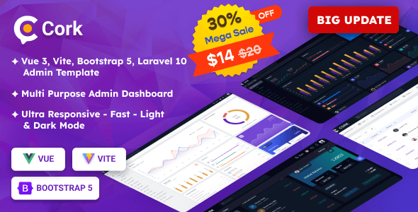 Cork - VueJS, Laravel Admin Dashboard Template Cork - VueJS, Laravel Admin Dashboard Template
