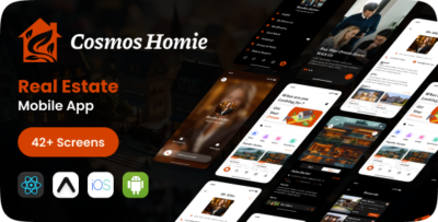 Cosmos Homie Real Estate Mobile App React Native Expo Template