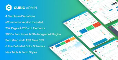 Cubic - Codeigniter Admin Dashboard & UI Template Kit Framework