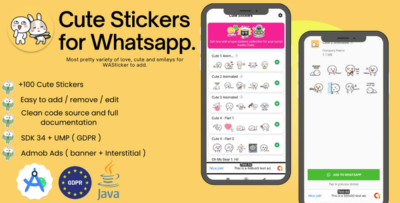 Cute Stickers for WhatsApp + Admob + UMP