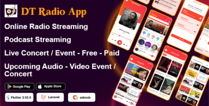 DTRadio - Online Radio, Podcasts & Live Events Flutter App