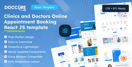 Doccure - React + Html Clinics and Doctors Online Appointment Booking React Template