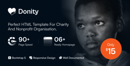 Donity – Charity & Donation HTML5 Template for Nonprofits