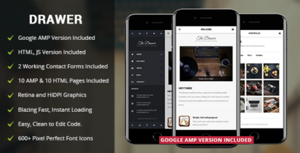 Drawer Mobile & Google AMP Template