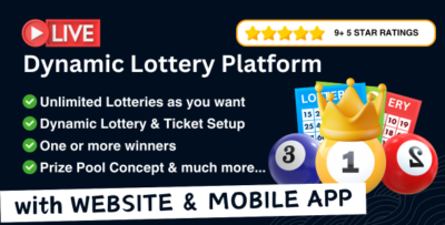 Dynamic Lottery & Competition Platform - Online Lotteries, Lucky Draws, Raffles, and Contests v4.9