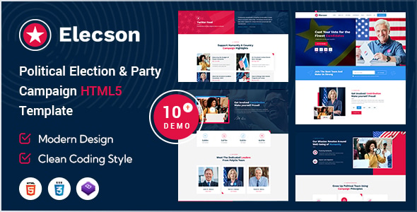 Elecson - Political Election Campaign and Party Candidate HTML5 Template Elecson - Political Election Campaign and Party Candidate HTML5 Template
