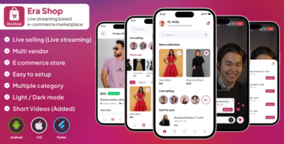 Era Shop Live Streaming, Short Video based E-commerce Store Multi Vender