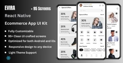 Evira - Ecommerce React Native CLI App Ui Kit