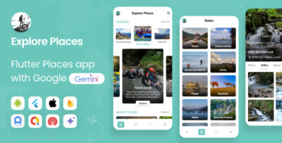 Explore Places - Flutter Places App with Firebase Backend Place App With AI