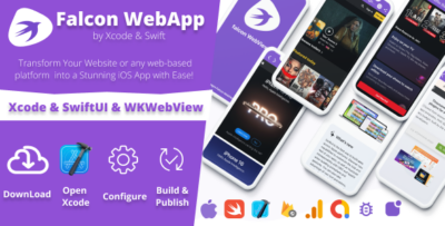 Falcon iOS WebView App Builder - SwiftUI, AdMob, Push Notifications, Firebase, and More!