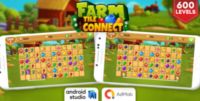 Farm Tile Connect - Matching Game Android Studio Project with AdMob Ads + Ready to Publish