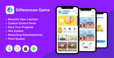 Find Differences Game Flutter Full App + Laravel Admin Panel