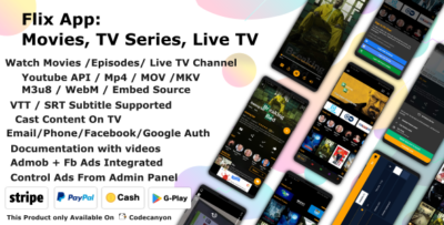 Flix App Movies - TV Series - Live TV Channels - TV Cast