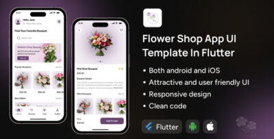 Flower Shop App UI Template Online Flower Delivery App in Flutter BloomTrack App Template