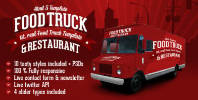 Food Truck & Restaurant 10 Styles - HTML5 Template