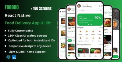 Foodoo - Food Delivery React Native CLI App Ui Kit